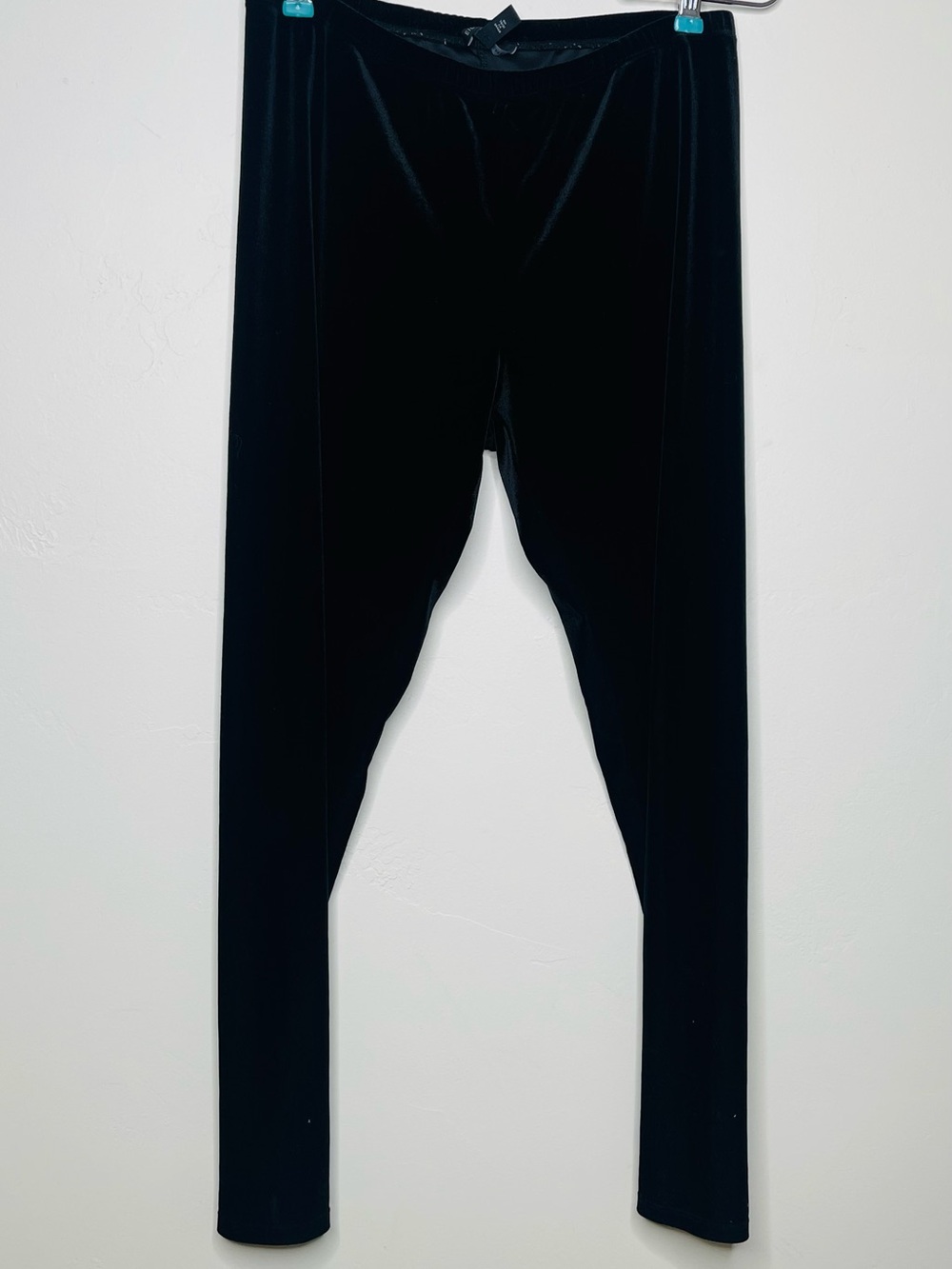 Eileen Fisher Black Stretch Velvet Ankle Leggings Pants Medium